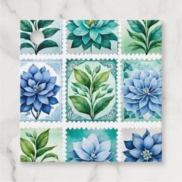 Kleurrijke antieke postzegel kunst cadeaukaartjes bedankjes labels