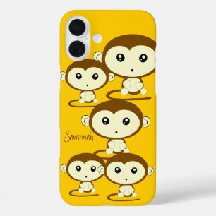 Kleurrijke apen veranderen geel in elke kleur iPhone 16 plus hoesje