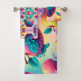 Kleurrijke appel bad handdoek