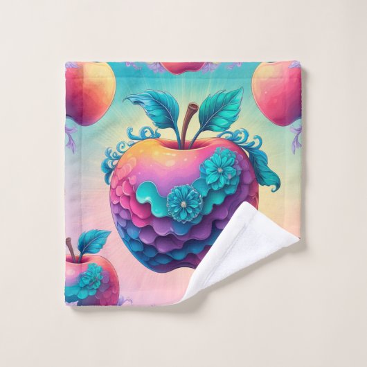 Kleurrijke appel bad handdoek (Wasdoekje)