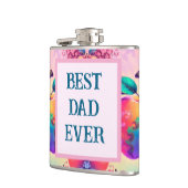 Kleurrijke appel met beste vader ooit heupfles (Links)