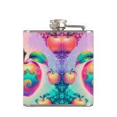 Kleurrijke appel met beste vader ooit heupfles (Achterkant)