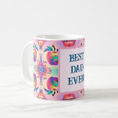 Kleurrijke appel met beste vader ooit koffiemok (Voorkant links)
