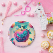 Kleurrijke appel papieren bordje (Feest)