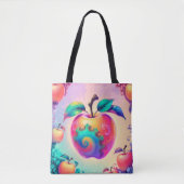 Kleurrijke appel tote bag (Voorkant)