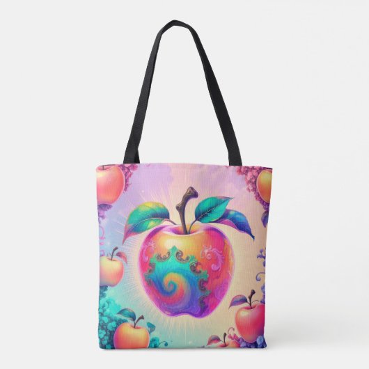 Kleurrijke appel tote bag (Achterkant)