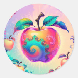 Kleurrijke appel voor de zomer ronde sticker