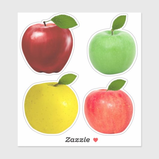 Kleurrijke Appel Vruchten Sticker (Vel)