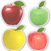 Kleurrijke Appel Vruchten Sticker (Voorkant)