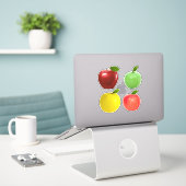 Kleurrijke Appel Vruchten Sticker (Laptop op bureau)