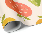 Kleurrijke appels en aardbeien met Retro Stars Cadeaupapier (Rol Hoek)