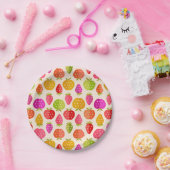 Kleurrijke appels en aardbeien met Retro Stars Papieren Bordje (Feest)