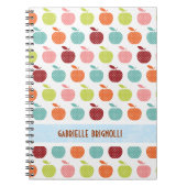 Kleurrijke appels en pokadot naadloos patroon notitieboek (Voorkant)