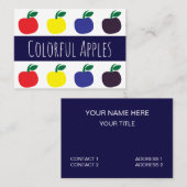 Kleurrijke appels fruit leraar leraar tutor visitekaartje (Voorkant / Achterkant)