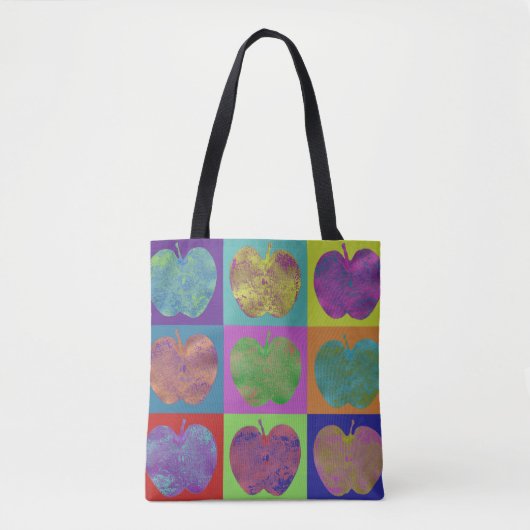 Kleurrijke appels Pop Art Canvas tas (Voorkant)