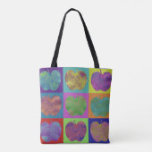 Kleurrijke appels Pop Art Canvas tas (Achterkant)