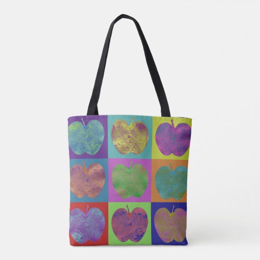 Kleurrijke appels Pop Art Canvas tas (Achterkant)