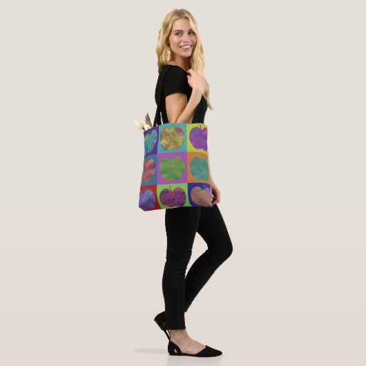 Kleurrijke appels Pop Art Canvas tas (Op model)