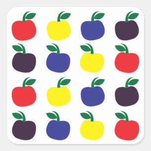 Kleurrijke Appels Vruchten Vierkante Sticker
