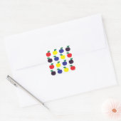 Kleurrijke Appels Vruchten Vierkante Sticker (Envelop)