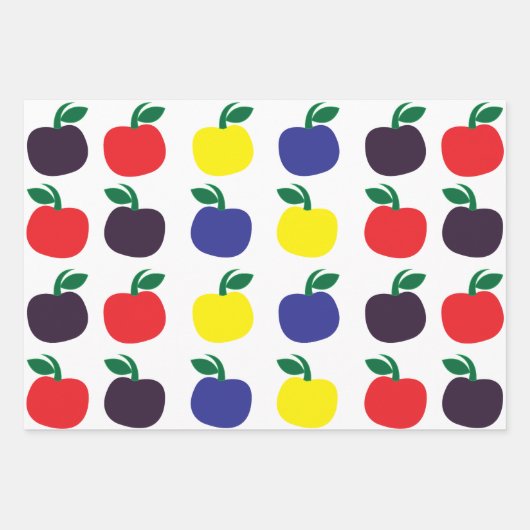 Kleurrijke appelvruchten inpakpapier vel (Voorkant)