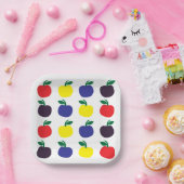 Kleurrijke appelvruchten papieren bordje (Feest)