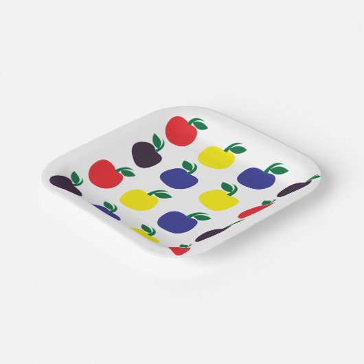 Kleurrijke appelvruchten papieren bordje (Gebogen)