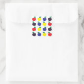 Kleurrijke appelvruchten vierkante sticker (Tas)