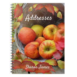 Kleurrijke Apple Basket- en Fall Leaves Notitieboek