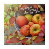 Kleurrijke Apple Basket- en Fall Leaves. Tegeltje (Voorkant)