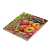 Kleurrijke Apple Basket- en Fall Leaves. Tegeltje (Zijkant)