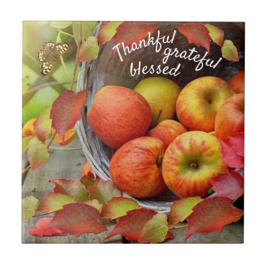 Kleurrijke Apple Basket- en Fall Leaves. Tegeltje (Voorkant)