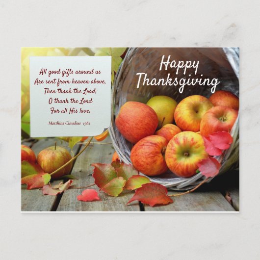 Kleurrijke Apple Basket Thanksgiving Briefkaart (Voorkant)