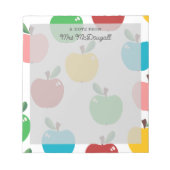 Kleurrijke Apple patronen Een notitie van de leraa Notitieblok (Voorkant)