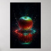 Kleurrijke Apple Splash in Geometrische Energie Ri Poster (Voorkant)