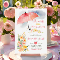 Kleurrijke april buien rode paraplu baby shower