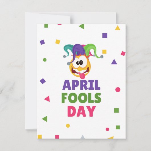 Kleurrijke April Fools Day Feestdagenkaart (Voorkant)