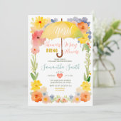 Kleurrijke aprilbuien Gele paraplu Baby Shower Kaart (Staand voorkant)
