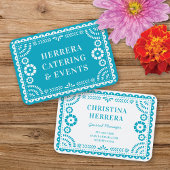 Kleurrijke Aqua Papel Picado Catering Event Stylis Visitekaartje