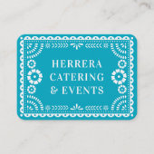 Kleurrijke Aqua Papel Picado Catering Event Stylis Visitekaartje (Voorkant)