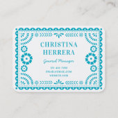 Kleurrijke Aqua Papel Picado Catering Event Stylis Visitekaartje (Achterkant)