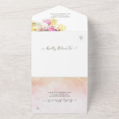 Kleurrijke Aquarel Bloemen Botanische Trouw RSVP All In One Uitnodiging (Buitenkant)