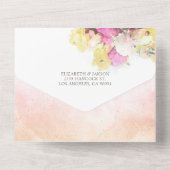 Kleurrijke Aquarel Bloemen Botanische Trouw RSVP All In One Uitnodiging (Achterkant)