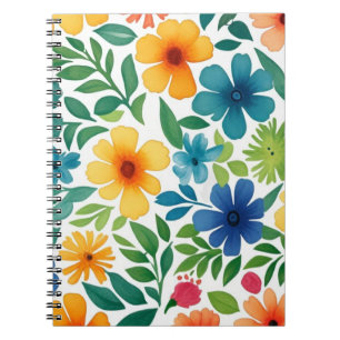 Kleurrijke aquarel bloemen Notitieboek