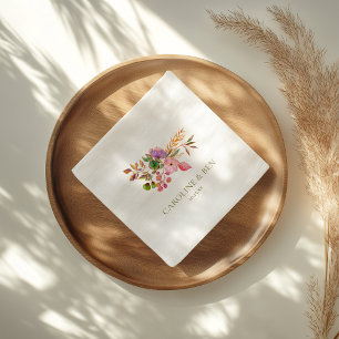 Kleurrijke Aquarel Bloemige Elegante Aangepaste Tr Servet
