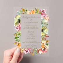 Kleurrijke Aquarel Bloemige Trouw Aardse Boho