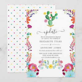 Kleurrijke Aquarel Bloemrijke Fiesta Bruiloft Upda Kaart