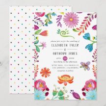 Kleurrijke Aquarel Bloemrijke Mexicaanse Fiesta Br