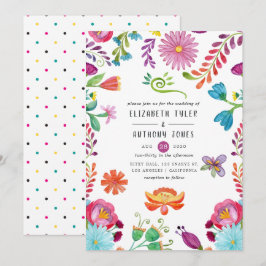 Kleurrijke Aquarel Bloemrijke Mexicaanse Fiesta Br Kaart