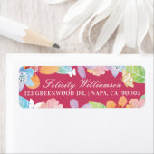 Kleurrijke aquarel Botanische bloemen & bladeren Etiket (Insitu)